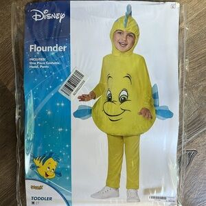 Spirit Disney Flounder Costume, Little Mermaid, Plush Fish Costume, 2T,3T,4T